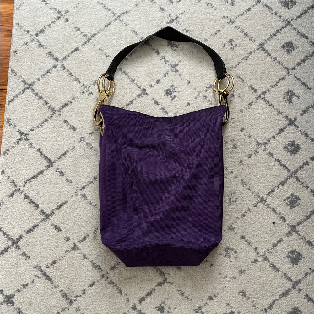 JPK Paris 75 Shoulder Nylon  Bag - Purple with Black Strap